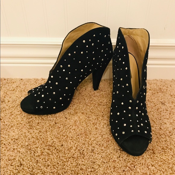 rhinestone bootie heels